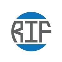 design de logotipo de carta rif em fundo branco. conceito de logotipo de círculo de iniciais criativas rif. design de letras rif. vetor