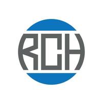 design de logotipo de carta rch em fundo branco. conceito de logotipo de círculo de iniciais criativas rch. design de letras rch. vetor