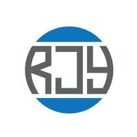 design de logotipo de carta rjy em fundo branco. conceito de logotipo de círculo de iniciais criativas rjy. design de letras rjy. vetor