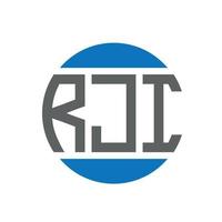 design de logotipo de carta rji em fundo branco. rji iniciais criativas circundam o conceito de logotipo. design de letras rji. vetor