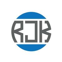 design de logotipo de carta rjk em fundo branco. conceito de logotipo de círculo de iniciais criativas rjk. design de letras rjk. vetor