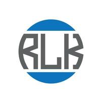 design de logotipo de carta rlk em fundo branco. Conceito de logotipo de círculo de iniciais criativas rlk. design de letras rlk. vetor