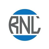 design de logotipo de carta rnl em fundo branco. rnl iniciais criativas círculo conceito de logotipo. design de letras rnl. vetor