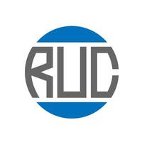 projeto do logotipo da letra ruc no fundo branco. conceito de logotipo de círculo de iniciais criativas ruc. projeto de letra ruc. vetor