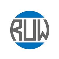 design de logotipo de carta ruw em fundo branco. conceito de logotipo de círculo de iniciais criativas ruw. projeto de letra ruw. vetor