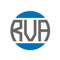 design de logotipo de carta rva em fundo branco. conceito de logotipo de círculo de iniciais criativas rva. design de letras rva. vetor