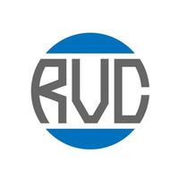 design de logotipo de carta rvc em fundo branco. conceito de logotipo de círculo de iniciais criativas rvc. design de letras rvc. vetor