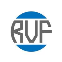 design de logotipo de carta rvf em fundo branco. conceito de logotipo de círculo de iniciais criativas rvf. design de letras rvf. vetor