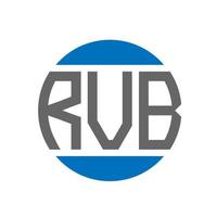 design de logotipo de carta rvb em fundo branco. conceito de logotipo de círculo de iniciais criativas rvb. design de letras rvb. vetor
