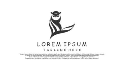 ilustração de design de logotipo de coruja vetor premium