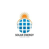 conjunto de ilustração de ícone vetorial de modelo de logotipo de energia solar vetor