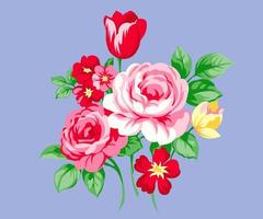 design gráfico vetorial, ilustração bonita e fofa de arranjo de flores, o conceito é desenho vetorial vetor