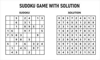 jogo sudoku com solução vetor