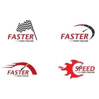 ilustração de ícone vetorial de modelo mais rápido de logotipo de velocidade vetor