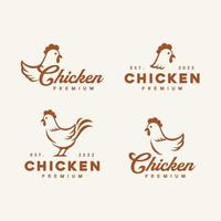 conjunto de ilustração vetorial de logotipo de frango vetor