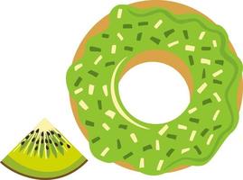 saborosa rosquinha verde de kiwi vetor