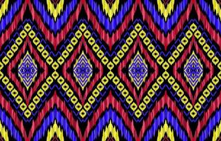 padrões de ikat de neon de brilho brilhante africano. estilo retrô vintage tribal geométrico. tecido dourado étnico ikat sem costura padrão. vetor de impressão ikat popular asteca navajo indiano. usado para tecido de textura de pano de fundo.