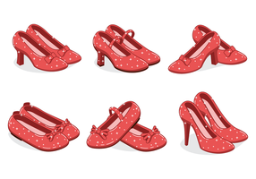 Ruby Slippers Vector Com Sparkly Effect
