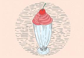 Ilustração livre de sorvete desenhada mão vetorial vetor