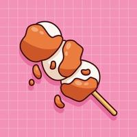 linda ilustração de sobremesa japonesa dango em design plano vetor