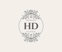 coleção de logotipos de monograma de casamento de letra inicial hd, modelos modernos minimalistas e florais desenhados à mão para cartões de convite, salve a data, identidade elegante para restaurante, boutique, café em vetor