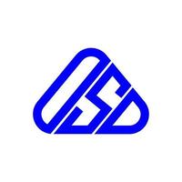 design criativo do logotipo da carta osd com gráfico vetorial, logotipo simples e moderno osd. vetor