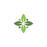 logotipo de folhas verdes. planta natureza eco jardim estilizado ícone vetor botânico.