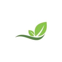 logotipo de folhas verdes. planta natureza eco jardim estilizado ícone vetor botânico.