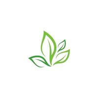 logotipo de folhas verdes. planta natureza eco jardim estilizado ícone vetor botânico.