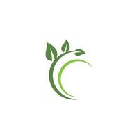 logotipo de folhas verdes. planta natureza eco jardim estilizado ícone vetor botânico.