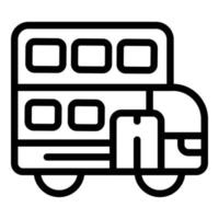ícone de ônibus da cidade, estilo de estrutura de tópicos vetor