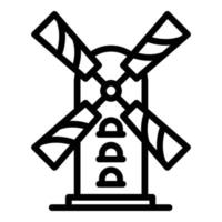 ícone de moinho de fazenda, estilo de estrutura de tópicos vetor