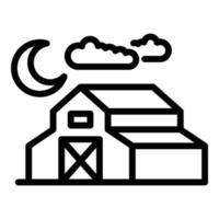 ícone de celeiro de fazenda, estilo de estrutura de tópicos vetor