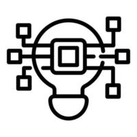 ícone de inovação ecológica de lâmpada, estilo de estrutura de tópicos vetor
