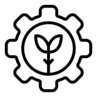 ícone do sistema ecológico de engrenagem, estilo de estrutura de tópicos vetor