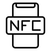 ícone da tecnologia nfc, estilo de estrutura de tópicos vetor