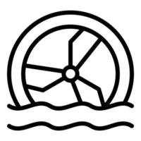 ícone de roda térmica de energia hidrelétrica, estilo de estrutura de tópicos vetor