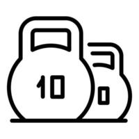 ícone de pesos esportivos, estilo de estrutura de tópicos vetor