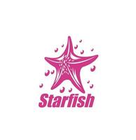 ícone de peixe estrela, símbolo gráfico de animal marinho estrela do mar vetor
