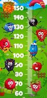 gráfico de altura infantil com personagens de desenhos animados berry vetor