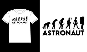 modelo de design de camiseta de evolução de astronauta, adesivo de janela de carro, vagem, capa, fundo branco isolado vetor