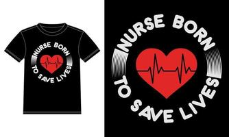 enfermeira nascida para salvar vidas - citações de enfermeira - modelo de design de t-shirt de enfermeira, adesivo de janela de carro, vagem, capa, fundo preto isolado - design gráfico vetorial. vetor