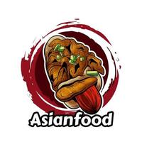 logotipo de cachorro-quente de comida asiática vetor