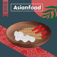 modelo de design de comida asiática vetor