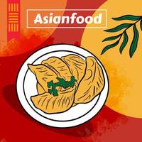 modelo de design de cartaz de comida asiática vetor