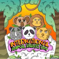 ilustração do dia internacional dos direitos dos animais vetor
