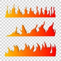 fogo definido para designer gráfico de elementos vetor