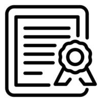 ícone de certificado de trabalho, estilo de estrutura de tópicos vetor