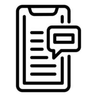 ícone de bate-papo por telefone de trabalho, estilo de estrutura de tópicos vetor