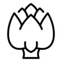 ícone de alcachofra saudável, estilo de estrutura de tópicos vetor